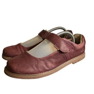 Pediped Flex Ann Mary Janes Uniform Shoe Leather Flats Ann Oxblood EU 36 US 5.5